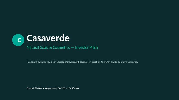 Casaverde pitch deck slide 1